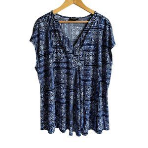 Lane Bryant Blue Patterned Blouse